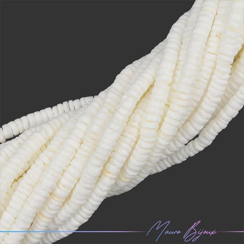 Fili di Madreperla Rondelle 6mm Bianco