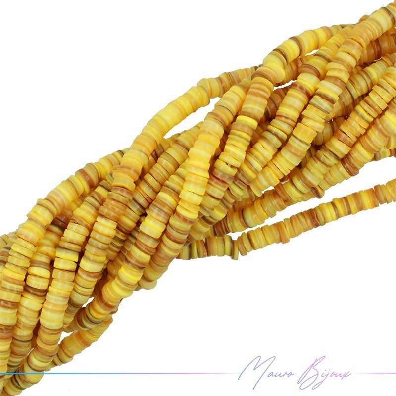 Nacre Rondelle 6-7mm Yellow