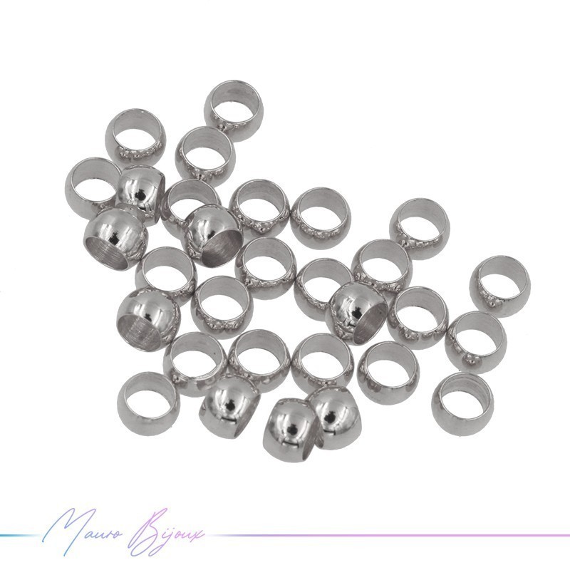 Schiaccini in Acciaio Inox colore Rodiato 3mm