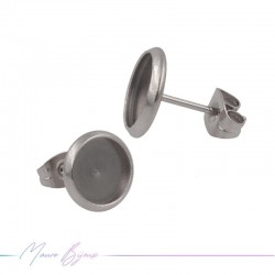 Earring Cabouchon Inox Silver