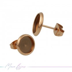 Earring Cabouchon Inox Rose Gold