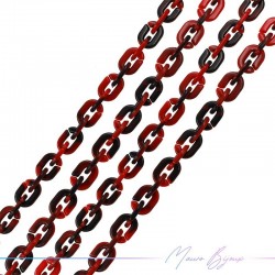 Resin Chains 6x10mm Red/Black