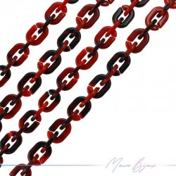 Resin Chains 6x10mm Red/Black