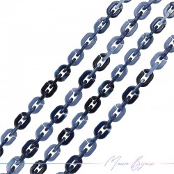 Resin Chains 6x10mm Blue/Black