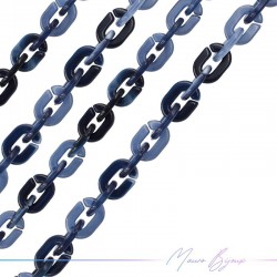 Catene in Resina 6x10mm Blu/Nero
