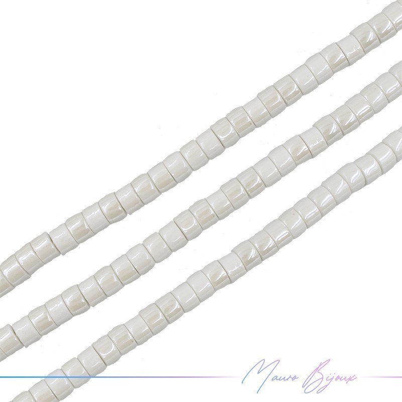 Rondelle Heishi 4x6mm Bianco
