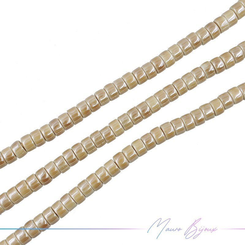 Rondelle Heishi 4x6mm Beige