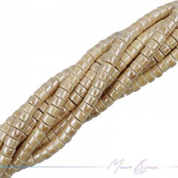 Rondelle Heishi 4x6mm Beige