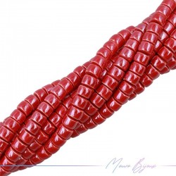 Rondelle Heishi in Ceramica 4x6mm Rosso
