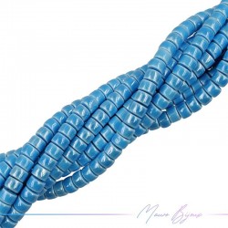 Rondelle Heishi in Ceramica 4x6mm Azzurro
