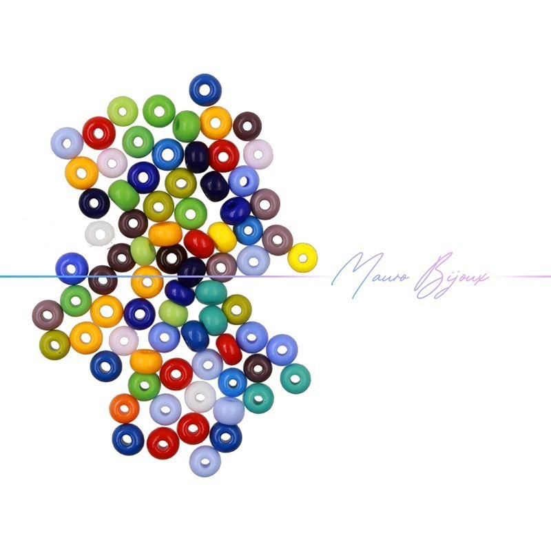 Conteria in Vetro Rondelle Opaco Multicolore 4.5mm