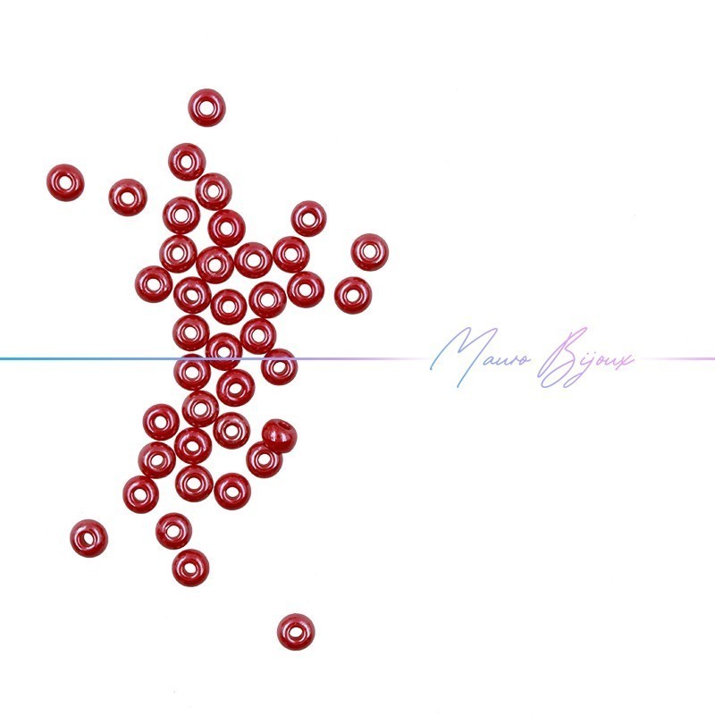 Conteria in Vetro Rondelle 4mm Rosso