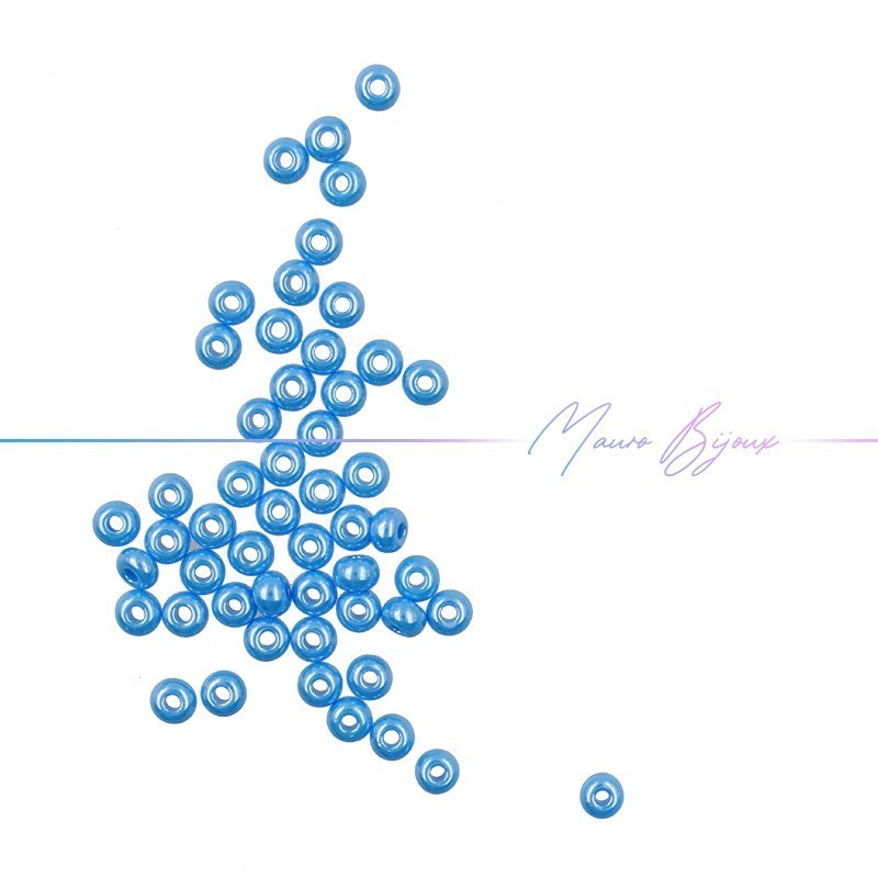 Glass Conteria Rondella 4mm Light Blue