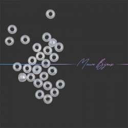 Conteria in Vetro Rondelle 7mm Bianco Perlato