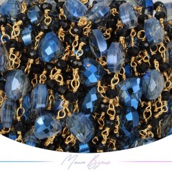 Chains Brass with Glass Crystal Gold Blue/Black