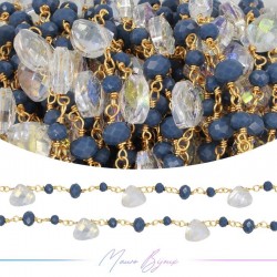 Chains Brass with Glass Crystal Gold Crystal/Blue
