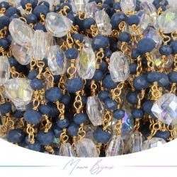 Chains Brass with Glass Crystal Gold Crystal/Blue