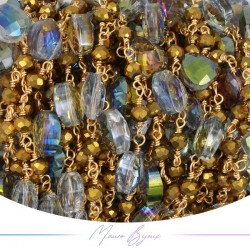 Chains Brass with Glass Crystal Gold Multi/Gold