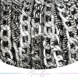 Catene in Alluminio Groumette Grossa 10x15mm Bianco/Nero