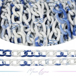 Aluminum Chains 10x15mm White and Blue