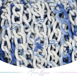 Aluminum Chains 10x15mm White and Blue