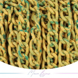 Catene in Alluminio Groumette Grossa 10x15mm Giallo/Verde