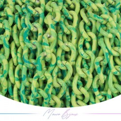 Aluminum Chains 10x15mm Green/Turquoise