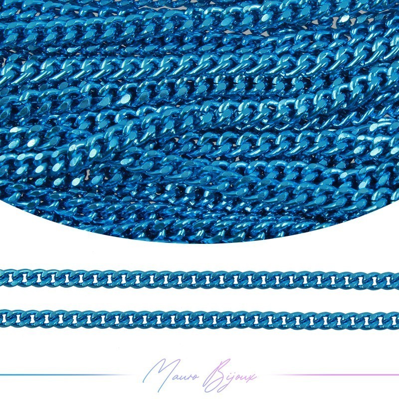 Catene in Alluminio Groumette 3.5mm Azzurro Scuro