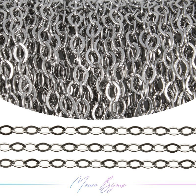 Catene in Acciaio 3x4mm Base Argento