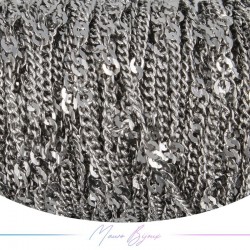 Catene in Acciaio Groumette 1mm con dettaglio 1.5mm Base Argento