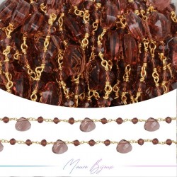 Chains Brass with Glass Crystal Gold Plum