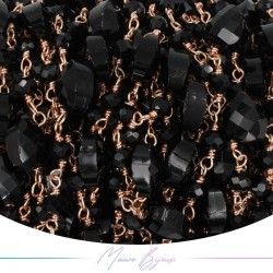 Chains Brass with Glass Crystal Rose Gold Black