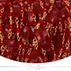 Chains Brass with Glass Crystal Gold Red