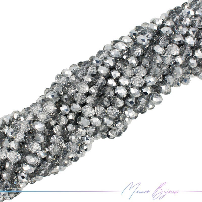 Fili di Cristallo Forma Cippoline Sfaccettato Argento Bicolore