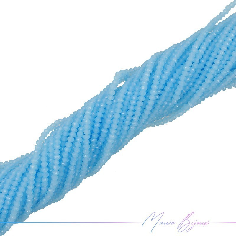 Fili di Cristallo Forma Cippoline Sfaccettato Blu Cielo