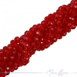 Fili di Cristallo Forma Cippoline Sfaccettato Rosso Trasparente
