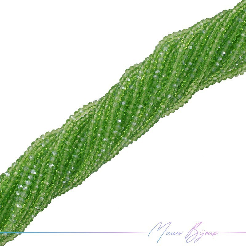 Fili di Cristallo Forma Cippoline Sfaccettato Verde Chiaro
