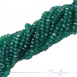 Fili di Cristallo Forma Cippoline Sfaccettato Verde Smeraldo