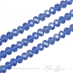 Fili di Cristallo Forma Cippoline Sfaccettato Blu Reale Trasparente