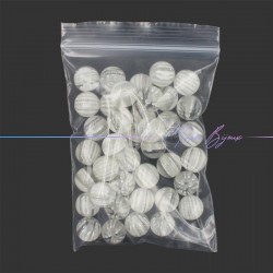 Rondel Resin Beads with Glitter 16mm White