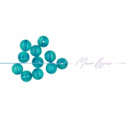 Rondel Resin Beads with Glitter 16mm Light Blue