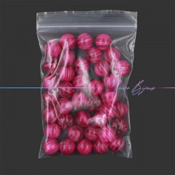 Rondel Resin Beads with Glitter 16mm Fuchsia
