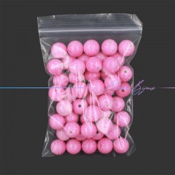Rondel Resin Beads with Hypnotic effect Fuchsia