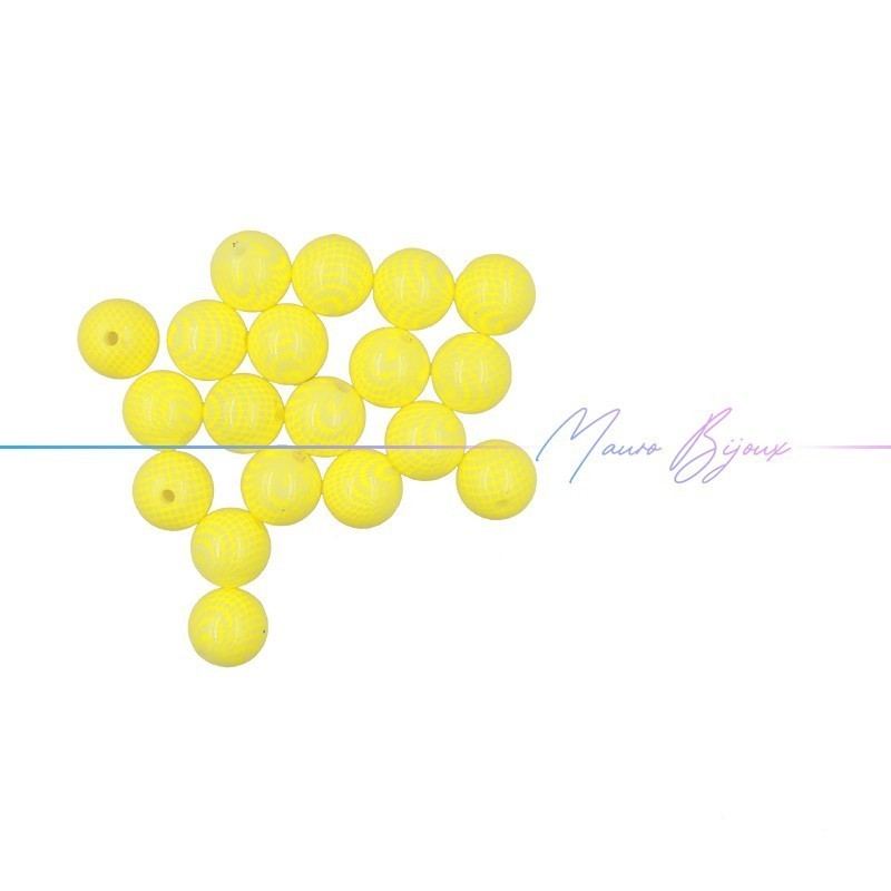 Rondel Resin Beads with Hypnotic effect Yellow