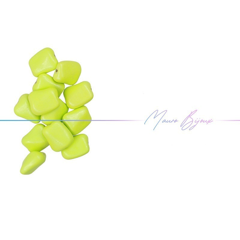 Passanti in Resina Forma Chewing gum Rettangolare 15x18mm Verde Acido
