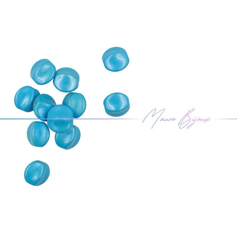 Rondel Resin Chewing Gum Circle 17x19mm Light Blue