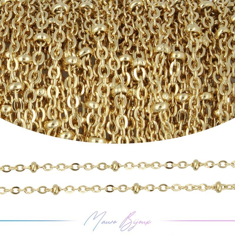 Inox Chain simple with Rodella 2mm Gold