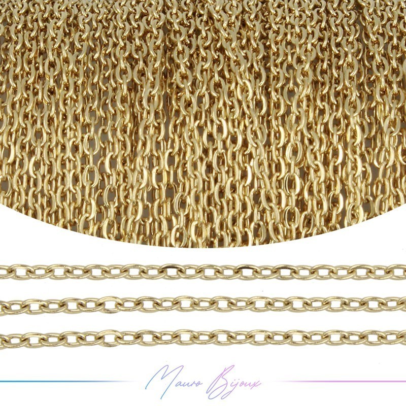 Inox Chain simple 0.2mm Diametro 1x1.8mm Base Gold