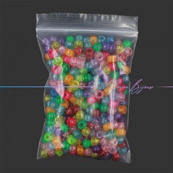Rondel Resin  6x9mm Trasparent Multicolour with Glitter