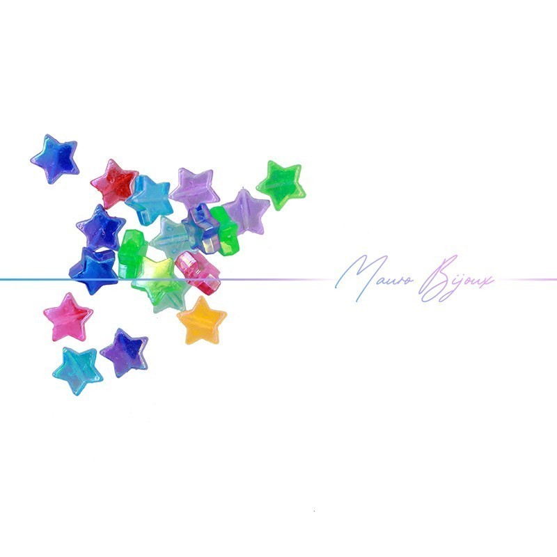 Passanti in Resina Stella effetto AB Trasparente Multicolore 11mm